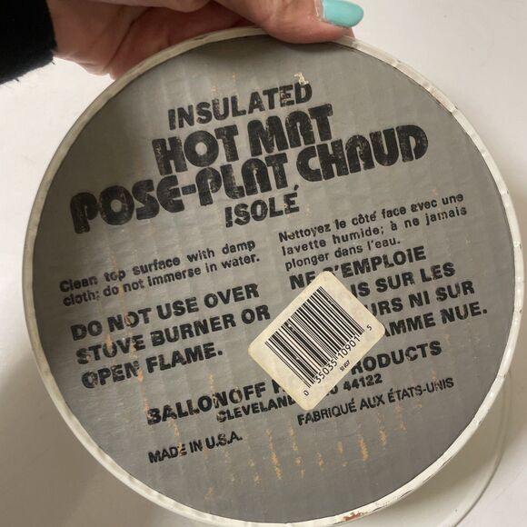 2 Vtg Ballonoff Spice Of Life Stove Counter Insulated Hot Mat Mushrooms - Picture 5 of 5